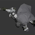 Low Poly Style Batman Figure With Dynamic Pose Flowing Cape Utility Belt And Armored Suit