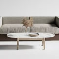 Modern double sofa sofa coffee table combination 3d model