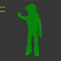 3D Render Of Astronaut In Gray Spacesuit With Blue Visor Helmet Waving Hand