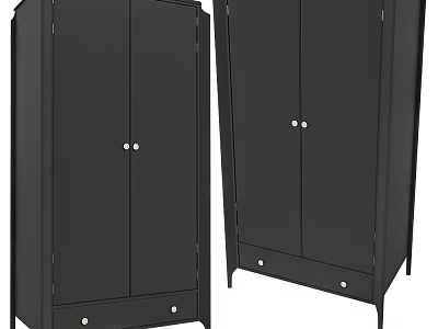 Black Double Door Sideboard With Storage Drawers Modern Design For Home Dining Room 3d model