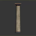 Fluted Classical Column With Ornate Capital Intricate Carvings And Colorful Base