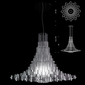 Crystal chandelier 3d model