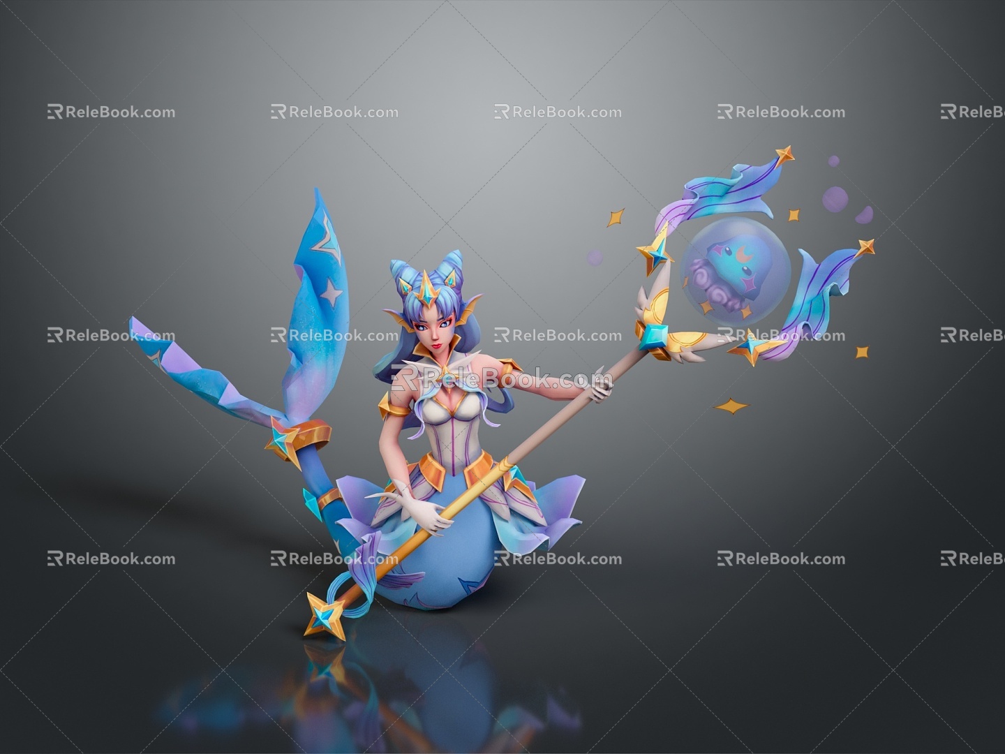 Female Elf Cartoon Witch Magic Witch Magic Girl Magician Elf Mage Warlock Wizard 3d model