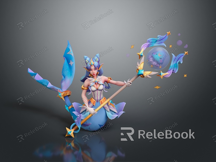 Female Elf Cartoon Witch Magic Witch Magic Girl Magician Elf Mage Warlock Wizard model