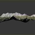 3D Terrain Model Landscape Garden With Mountain Green Vegetation And Blue Lake