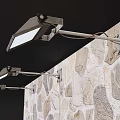 Three Wall Mounted Outdoor Lights With Modern Design On Natural Stone Wall