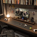 Modern E-sports Room Study Computer Desk Tablet Computer Game Room Entertainment Room Leisure Room Studio 3d model