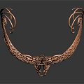 Exquisite Copper Metallic Mask With Intricate Filigree Patterns And Elegant Design