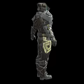 Game Movie Character With Detailed Metallic Armored Suit And Futuristic Design