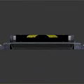 Modern Black Component Structure With Yellow Arrows And Vertical Support Design