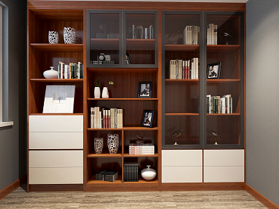 Modern bookcase 3d model