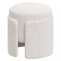 Modern Light Colored Textured Sofa Stool With Unique Side Panels 3d model
