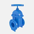 Blue Industrial Gate Valve with Flanged Ends and Handwheel Operation