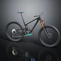 Black Mountain Bike With Modern Design Large Tires And Orange Front Fork