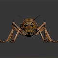 Large Brown Cricket 3D Model With Detailed Exoskeleton Long Antennae And Multiple Legs