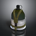 Military Grenade Design With Olive Green Straps And Metal Base