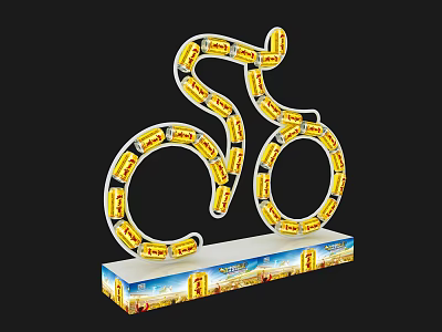 Bike Shaped Lay's Photo Spot With Yellow Packaging And Brand 3d model