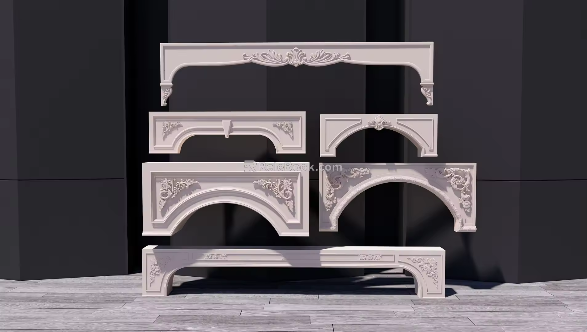 European carved component 3d model