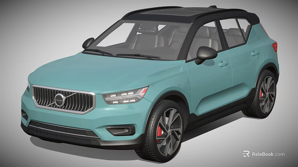 Volvo Light Blue SUV Exterior With Modern Design And Alloy Wheels 3d model 