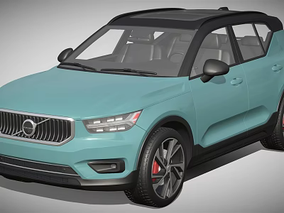 Volvo Light Blue SUV Exterior With Modern Design And Alloy Wheels 3d model