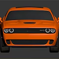 Orange Muscle Sports Car With Sleek Aerodynamic Body Glossy Finish And Black Wheels