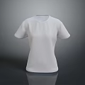 Basic White Short Sleeve Round Neck T-shirt for Comfortable Daily Use 3d model