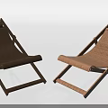Stylish Foldable Rattan Lounge Chairs In Dark And Light Brown Tones
