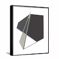 Abstract Geometric Wall Art With Black Frames And White Background Two Pieces 3d model