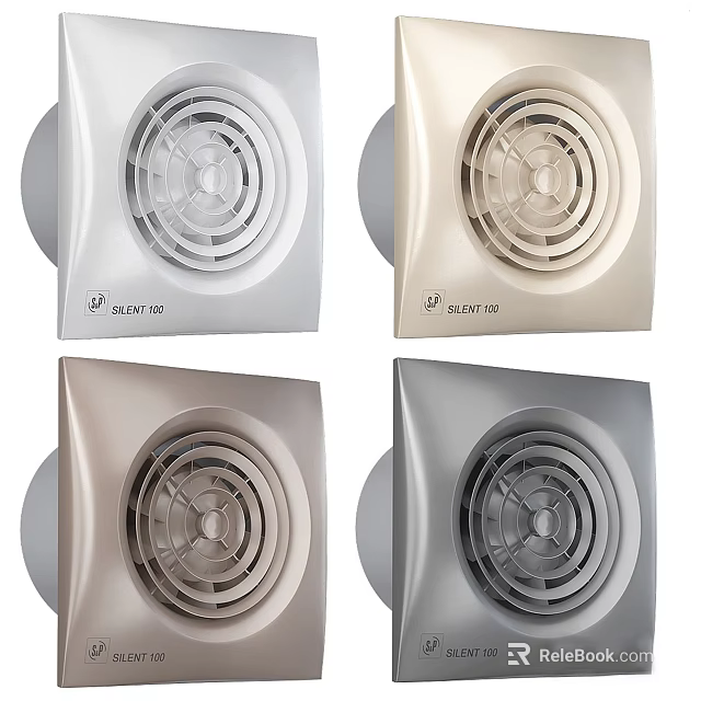 Multi Colored Air Conditioning Fans For Ventilation 3d model