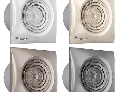 Multi Colored Air Conditioning Fans For Ventilation 3d model