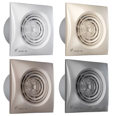 Multi Colored Air Conditioning Fans For Ventilation 3d model