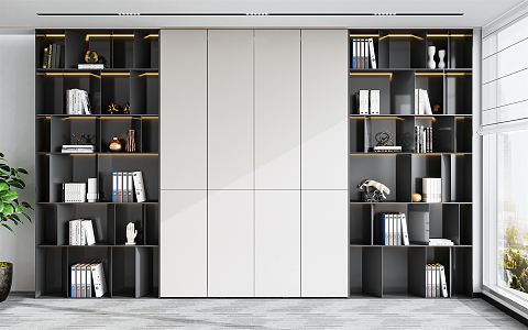 Modern bookcase 3d model