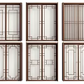 Traditional Sliding Doors With Diverse Panel Patterns For Home Interior Design 3d model