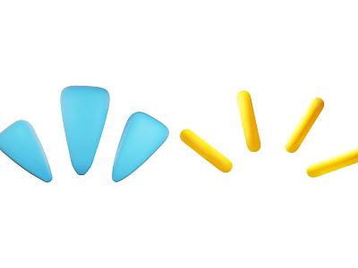 Blue And Yellow Geometric Ornament Set With Triangle Cylinder Pieces For Home Decoration 3d model