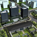 Modern Office Building High-rise Office Building Commercial Complex 3d model