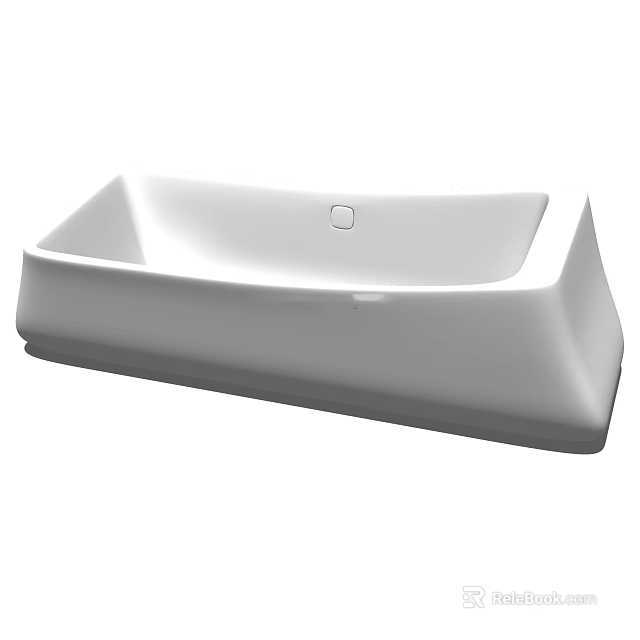 Modern White Freestanding Bathtub With Sleek Design And Smooth Edges 3d model 