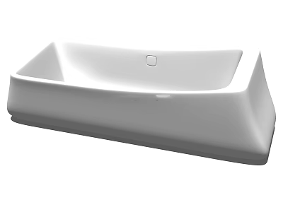 Modern White Freestanding Bathtub With Sleek Design And Smooth Edges 3d model