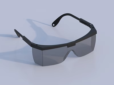 Black Frame Safety Goggles With Clear Protective Lenses And Modern Design 3d model