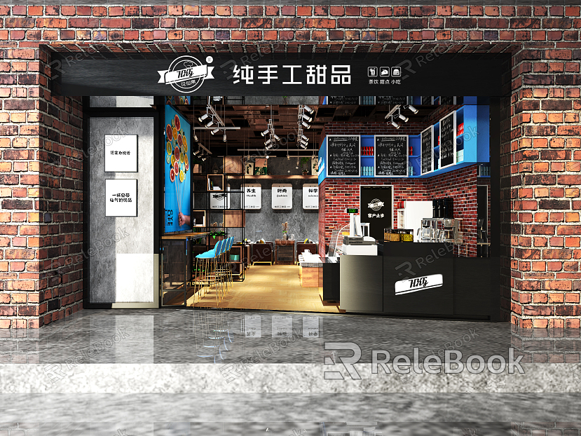 Industrial LOFT Milk Tea Shop model