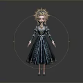 Elegant Fantasy Doll With Intricate Green Dress And Ornate Headdress