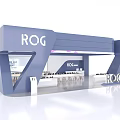 Modern ROG Mall Counter Display With Storage Products And Electronic Devices 3d model