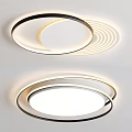 Modern Circular Ceiling Light With Layered Rings And LED Warm White Glow 3d model