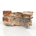 Natural Geological Rock Formation With Layered Strata Structure And Textured Surfaces