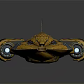 Yellow Futuristic Spaceship With Detailed Texture And Cosmic Exploration Design Features