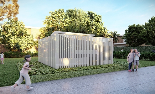 Modern Fence Civil Air Defense Entrance and Exit Porch Frame Sunshine Room Subway Entrance Basement Entrance Underground Passage Entrance 3d model