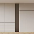 Modern White Wardrobe Design With Drawers And Wooden Floor Interior