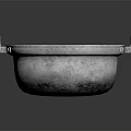 Handmade Round Aluminum Cooking Pot With Hammered Texture And Two Handles