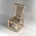 Wooden Leisure Chair with Slatted Backrest Simple Design Comfortable Seat for Indoor Outdoor Use
