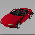 Red Convertible Car With Black Top White Wheels And Sleek Shiny Body Design
