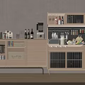 Modern Sideboard Design With Open Shelves Coffee Maker And Wine Storage